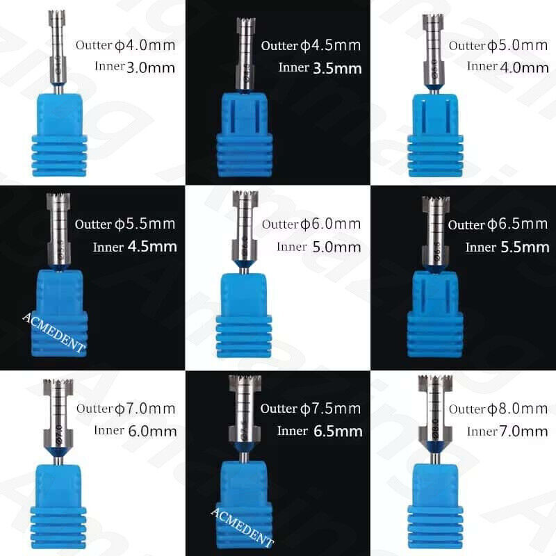 Dental Cutting Trephine Drill Bone Sharp Burr Planting Drills Harvest ITI NOB
