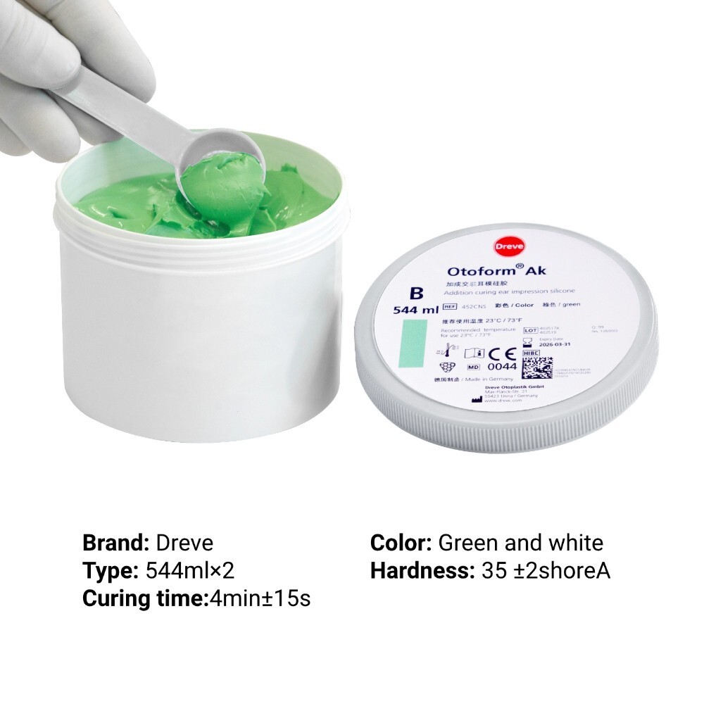 Dreve Ear Impression Material Green & White 35 Shore 800g*2 for Ear Impression