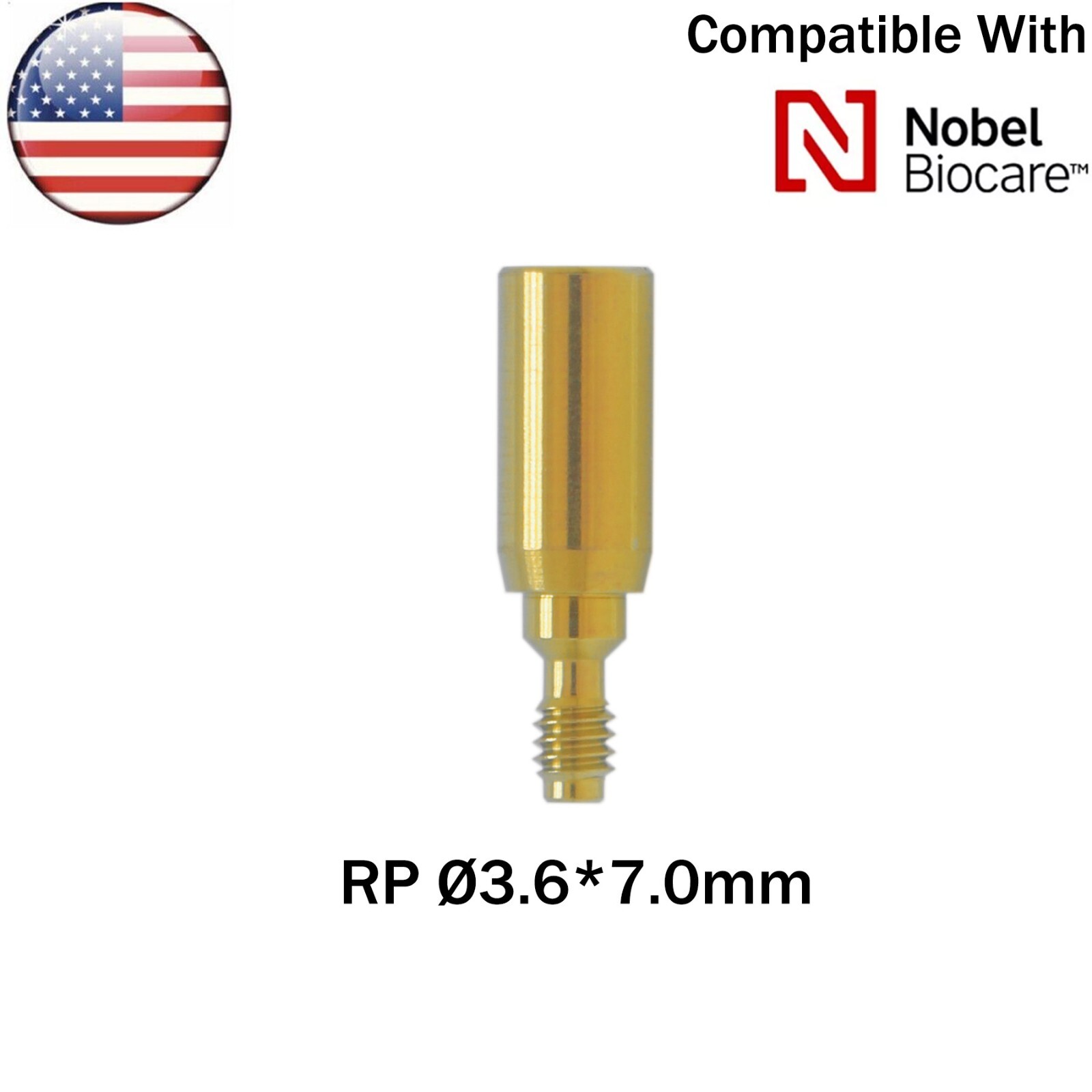 US Dental for Nobel Active Healing Abutments RP NP ∅3.6/5.0/6.0 H3/5/7mm