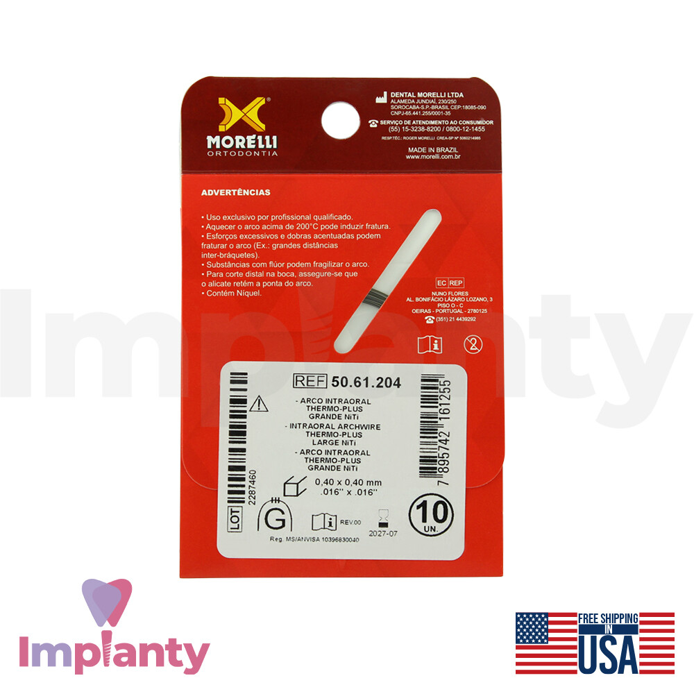 Morelli Orthodontic Alignment NiTi Thrmo Plus Rectengular Archwires Dental Tool