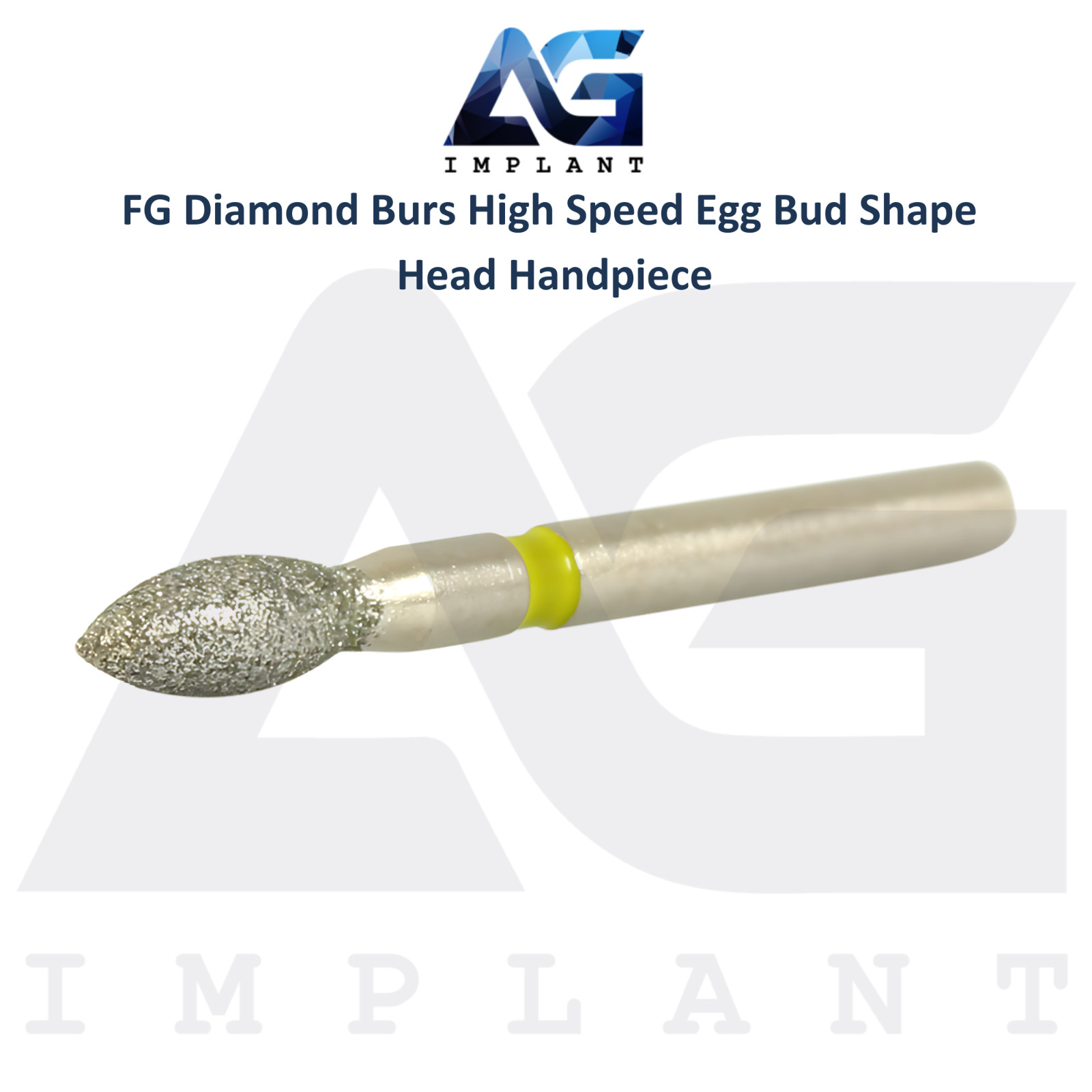 Dental FG Diamond Grit Burs High Speed Egg Bud Shape Head Handpiece 10pcs Tool