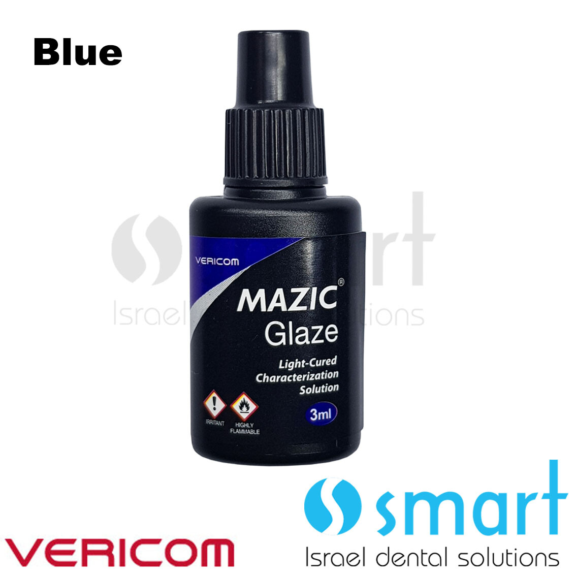 Dental lab acrylic composite LC shade color liquid 3ml Mazic Glaze Vericom Blue