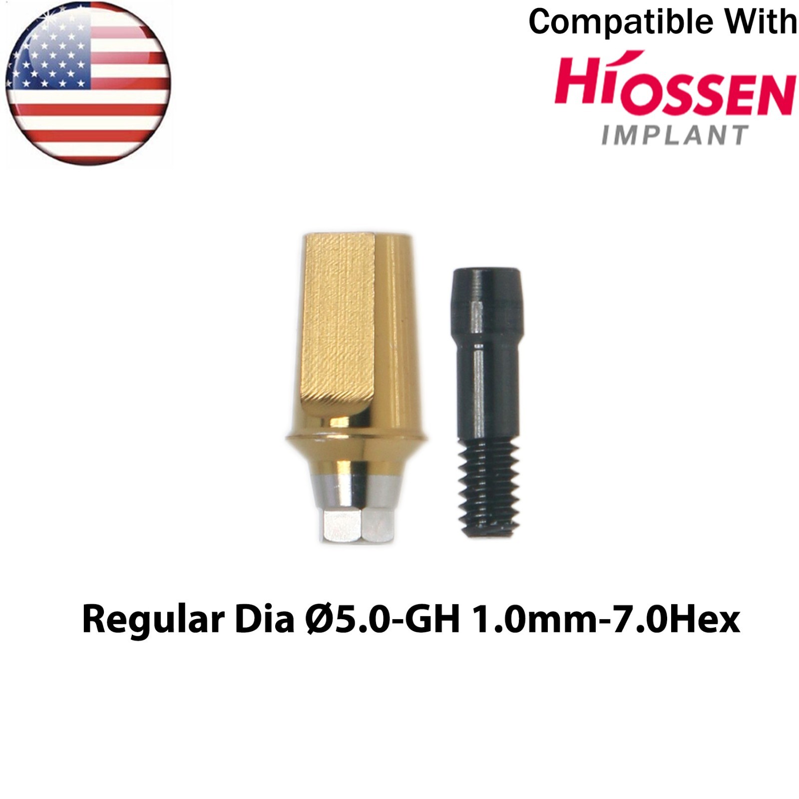 US Dental Straight Transfer Abutment Regular Ø4.5/5.0/6.0mm Fits Osstem Hiossen