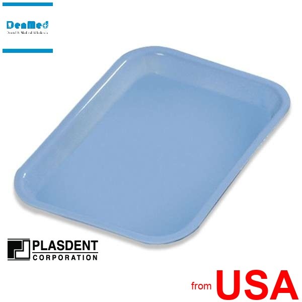 PLASDENT Flat Tray, Size F (Mini)-Pastel Baby BLUE, Plastic, 9-5/8in x 6 423539