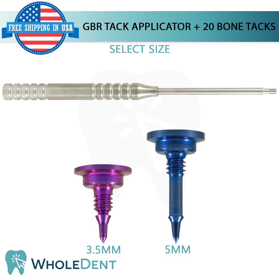 GBR 20x Bone Tack + Applicator Set Mesh Membrane Fixation Tac, Dental Implant