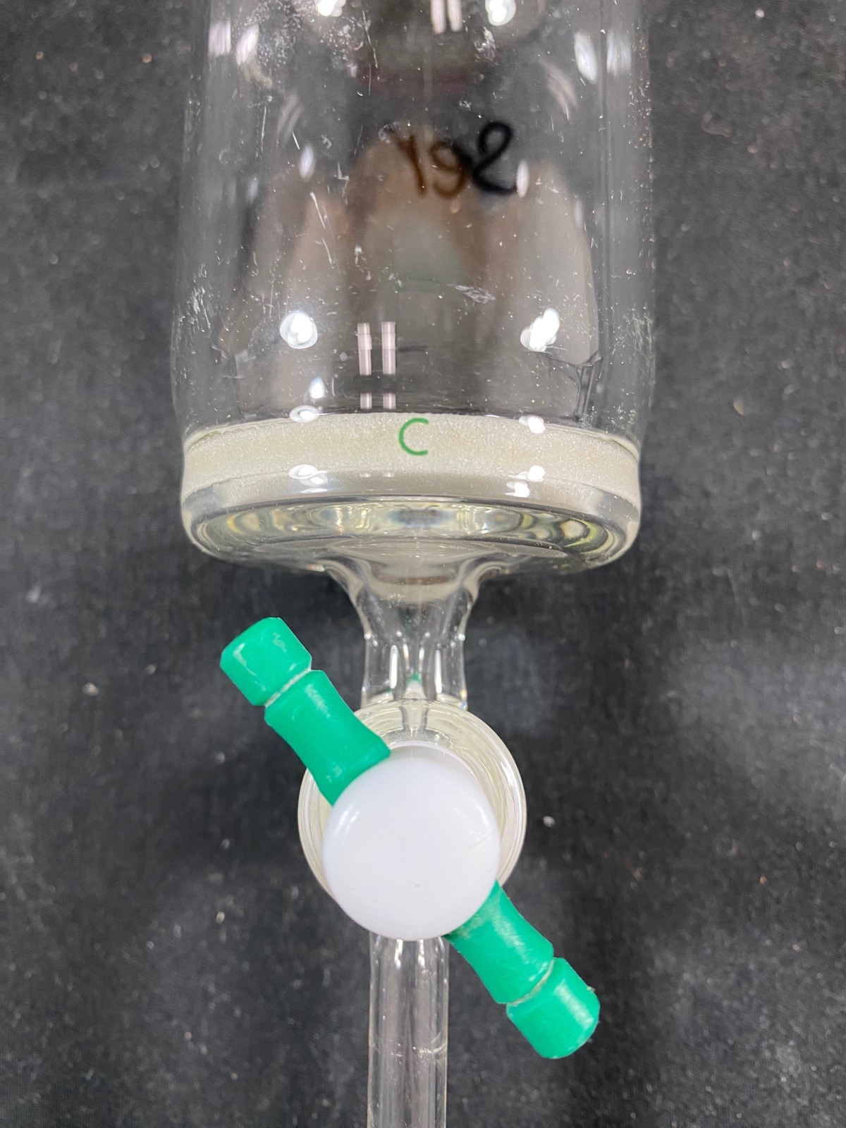 CHEMGLASS Glass 100mL GL-25 Coarse Frit Solid Phase Peptide Synthesis Vessel (A)