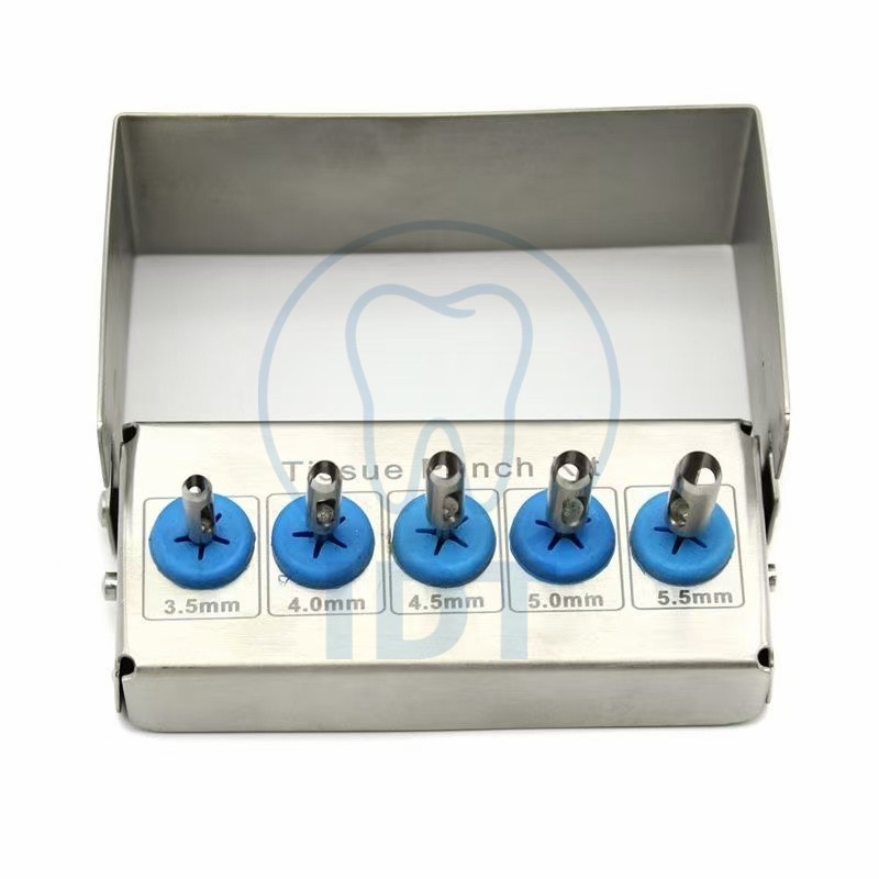Dental Tissue Punch Gingival Drill Set, 3.5-7.5mm Implant Cutter
