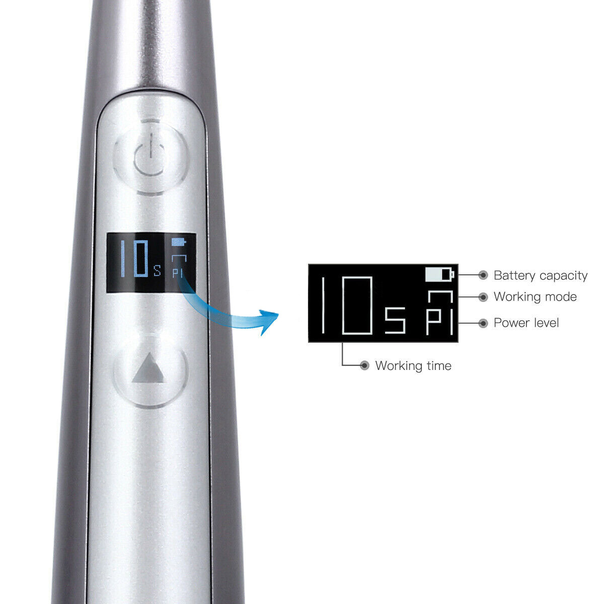 Dental LED Curing Light 1 Second Metal Body with Caries Detector Built Meter US