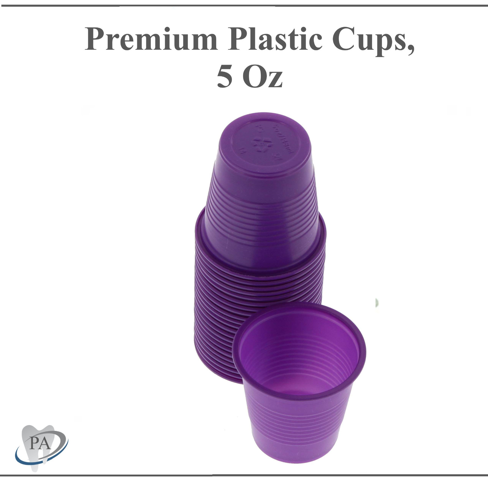 Dental PAtient Disposable Plastic Cups 5oz, Rolled design, Double Coat, 1000/cs