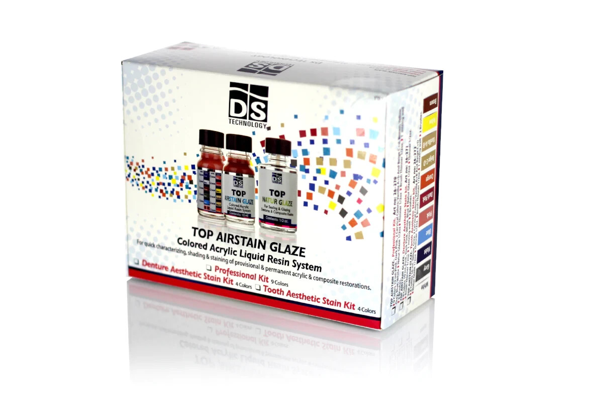Dental Lab Product Acrylic Stain – TOP AIRSTAIN GLAZE – PROFESIONAL KIT