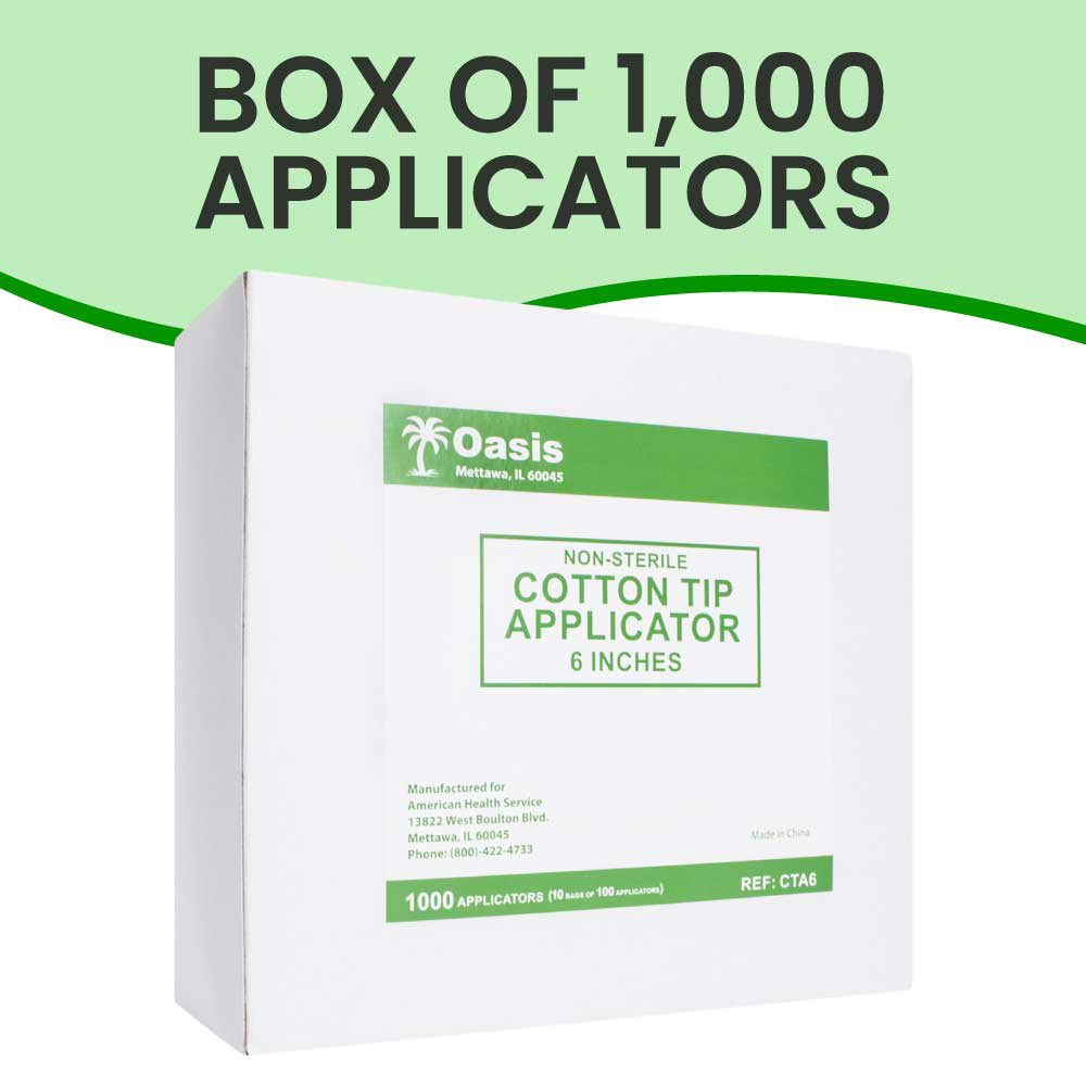 Cotton-Tipped Applicators, 6″ Length, 1000/Box