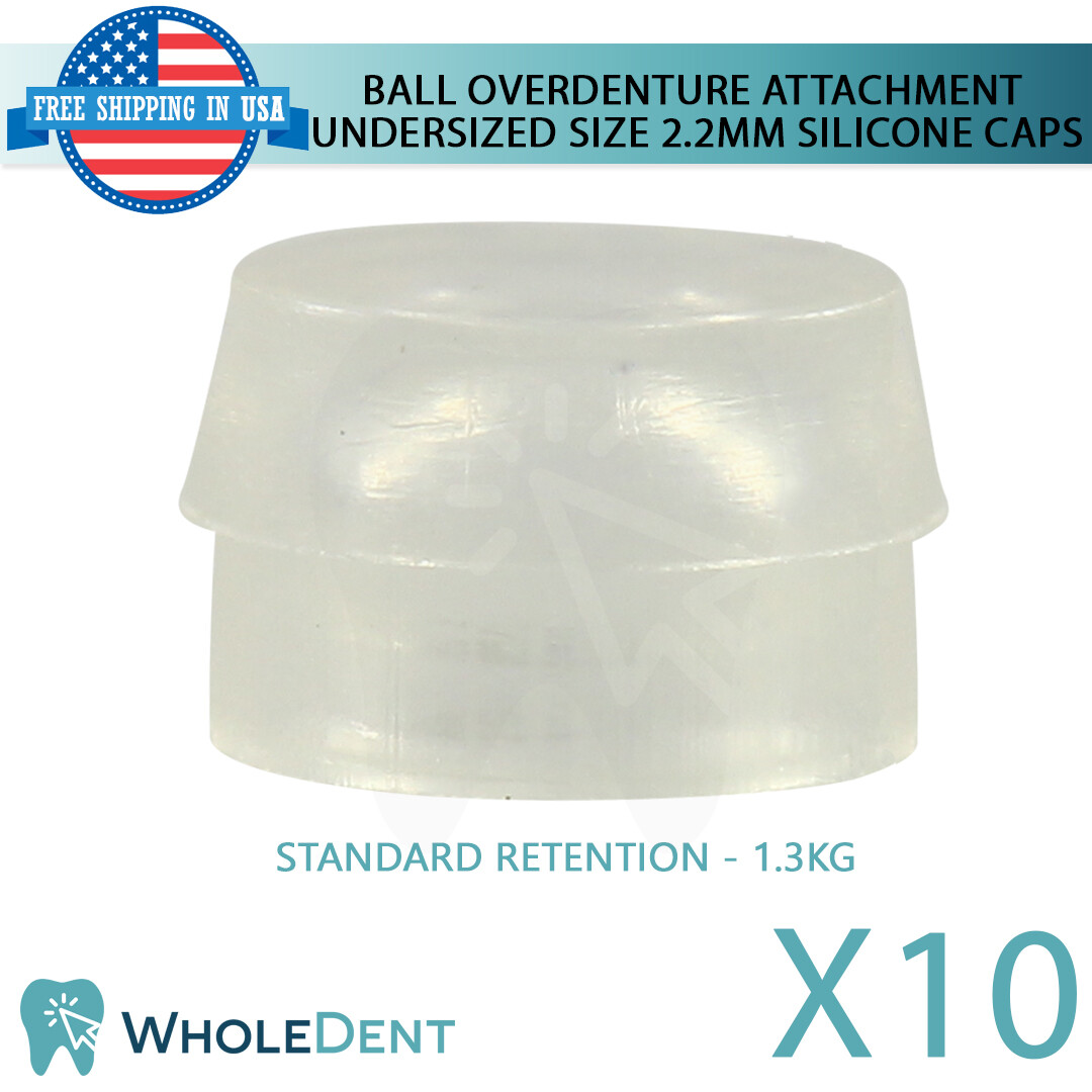 10x Standard Clear Silicone Cap Ø2.2mm Ball Attachment Abut ment Dental Im plant