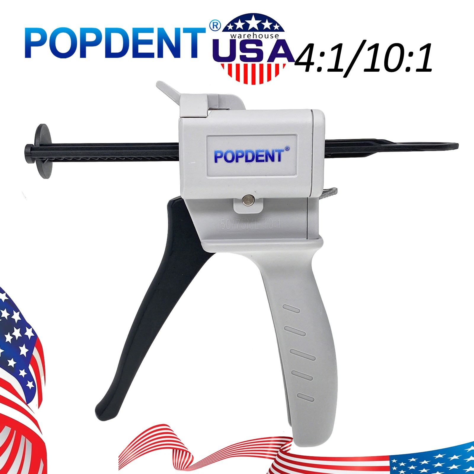 Crown & Bridge Gun Cartridge Dispenser for 10:1- 4:1, 50ml Dental Materials USA