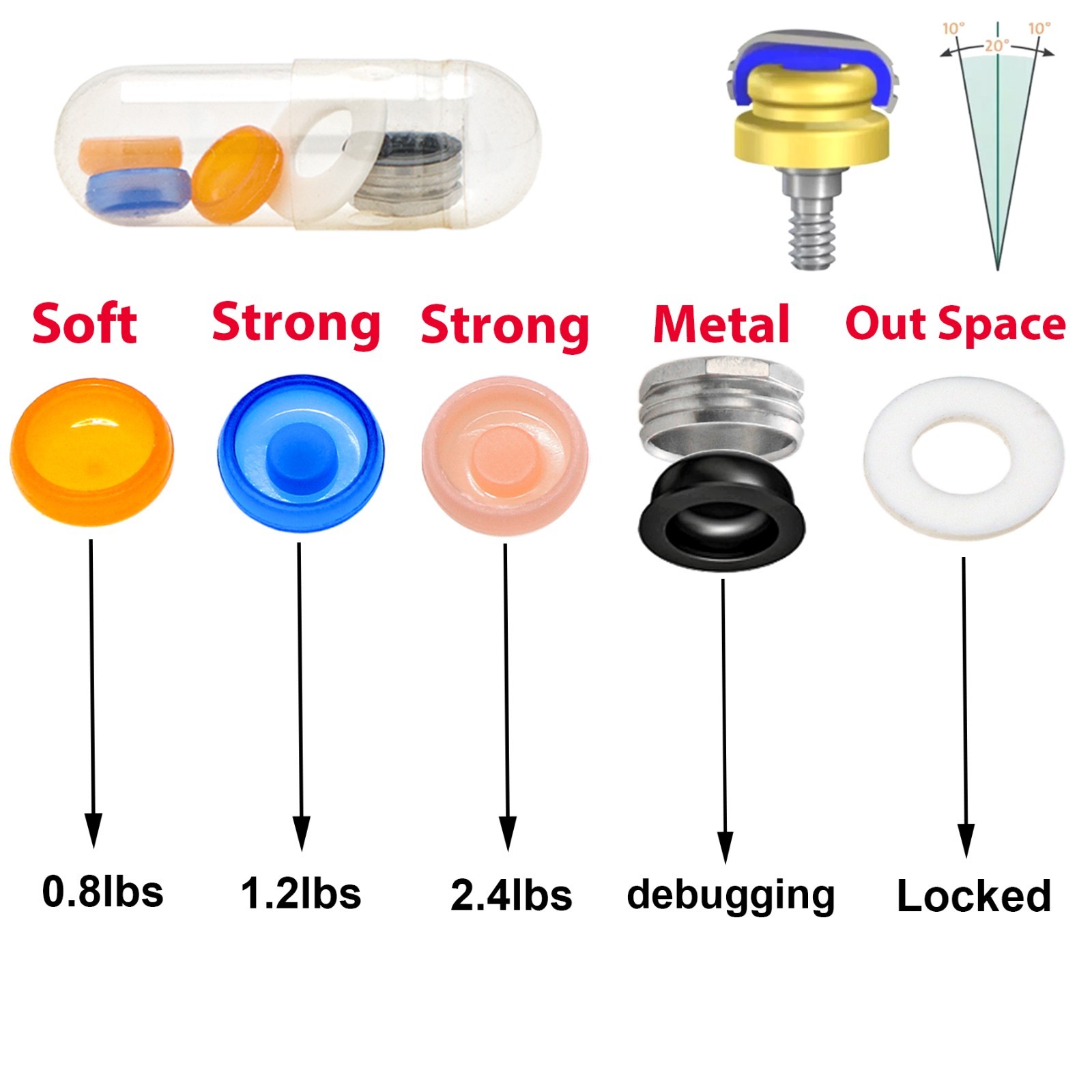 For NEODENT GRAND MORSE Overdenture Locator Abutments 1-6mm Male Caps Removable