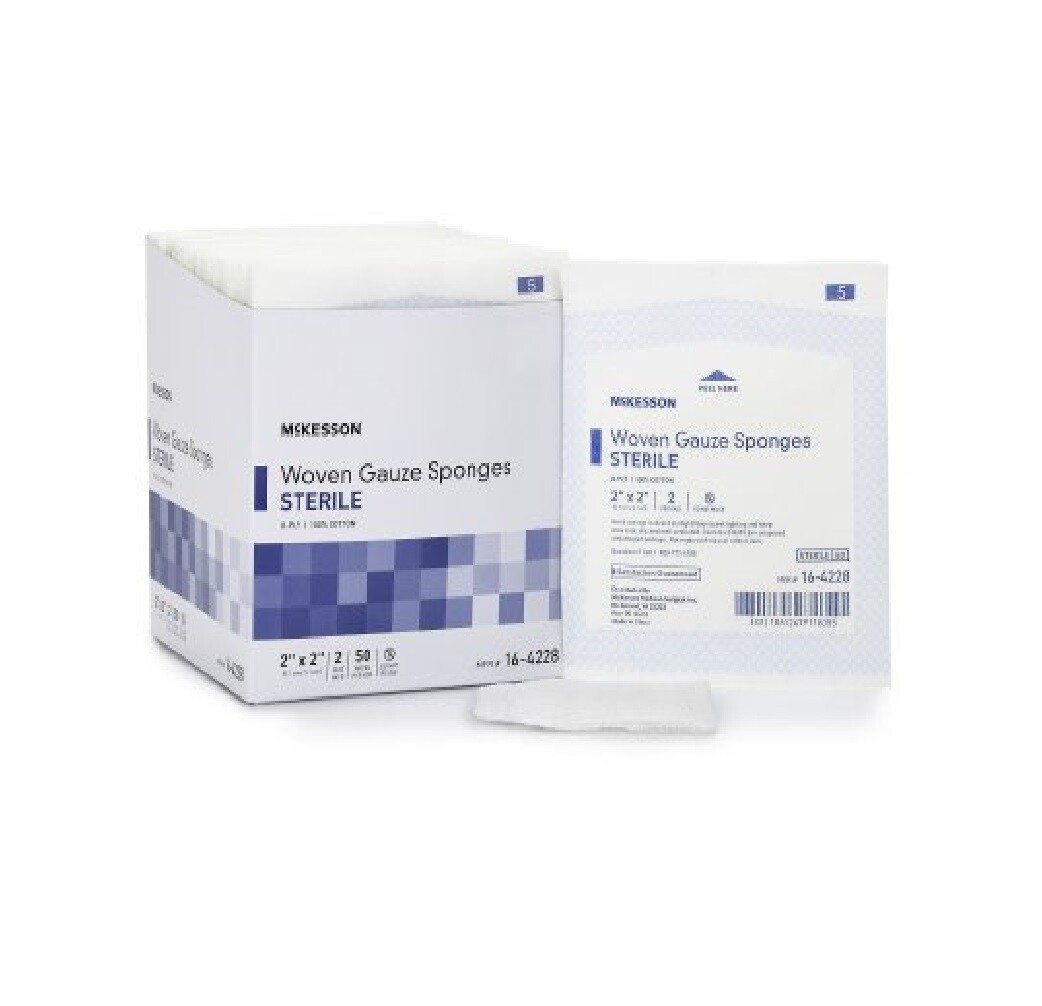 Medi-Pak Performance Gauze Sponge Cotton Gauze 8-Ply 2 X 2 Inch, Pack of 2