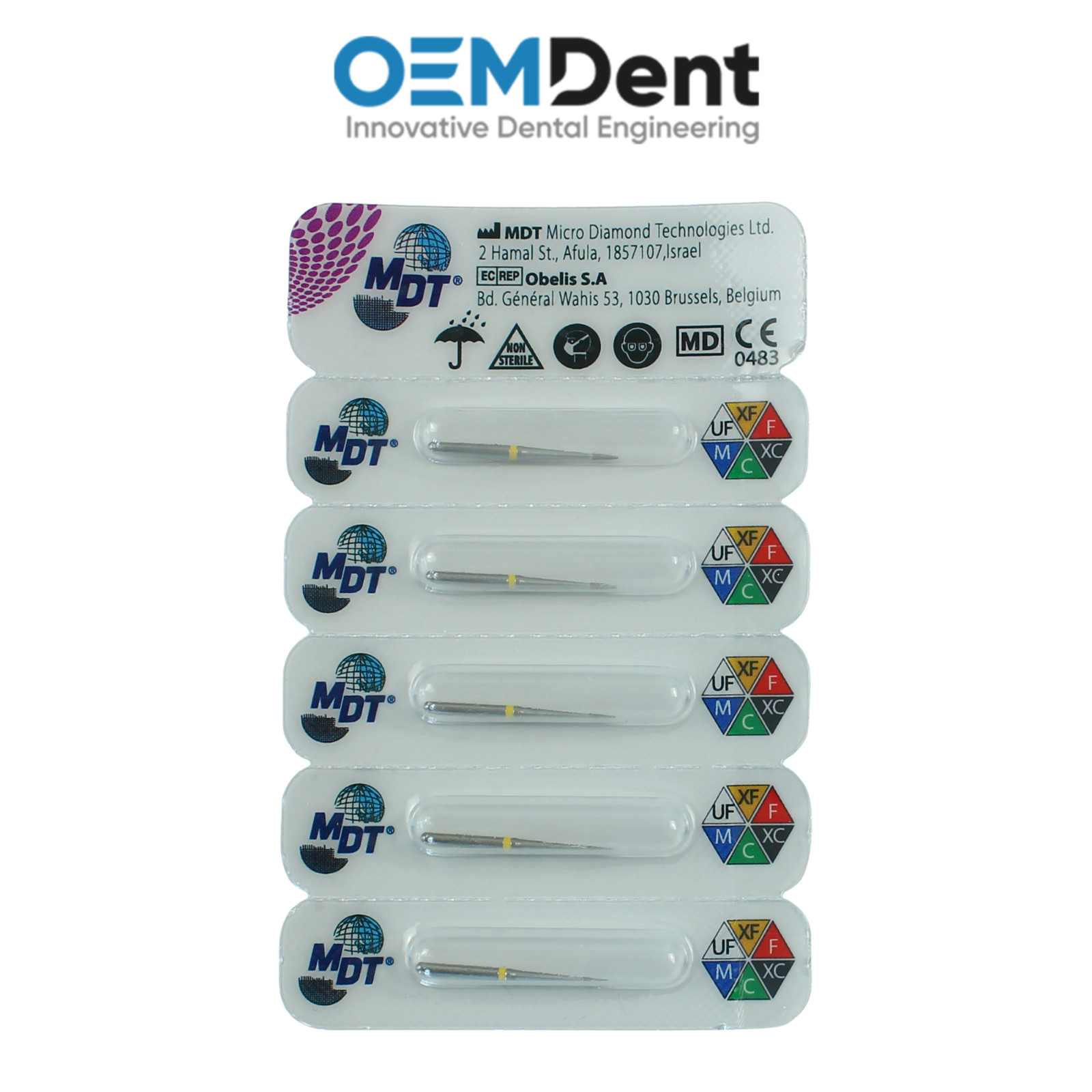 MDT FG Diamond Burs Short Flame Needle Head 539 Detailing Contouring Restoration