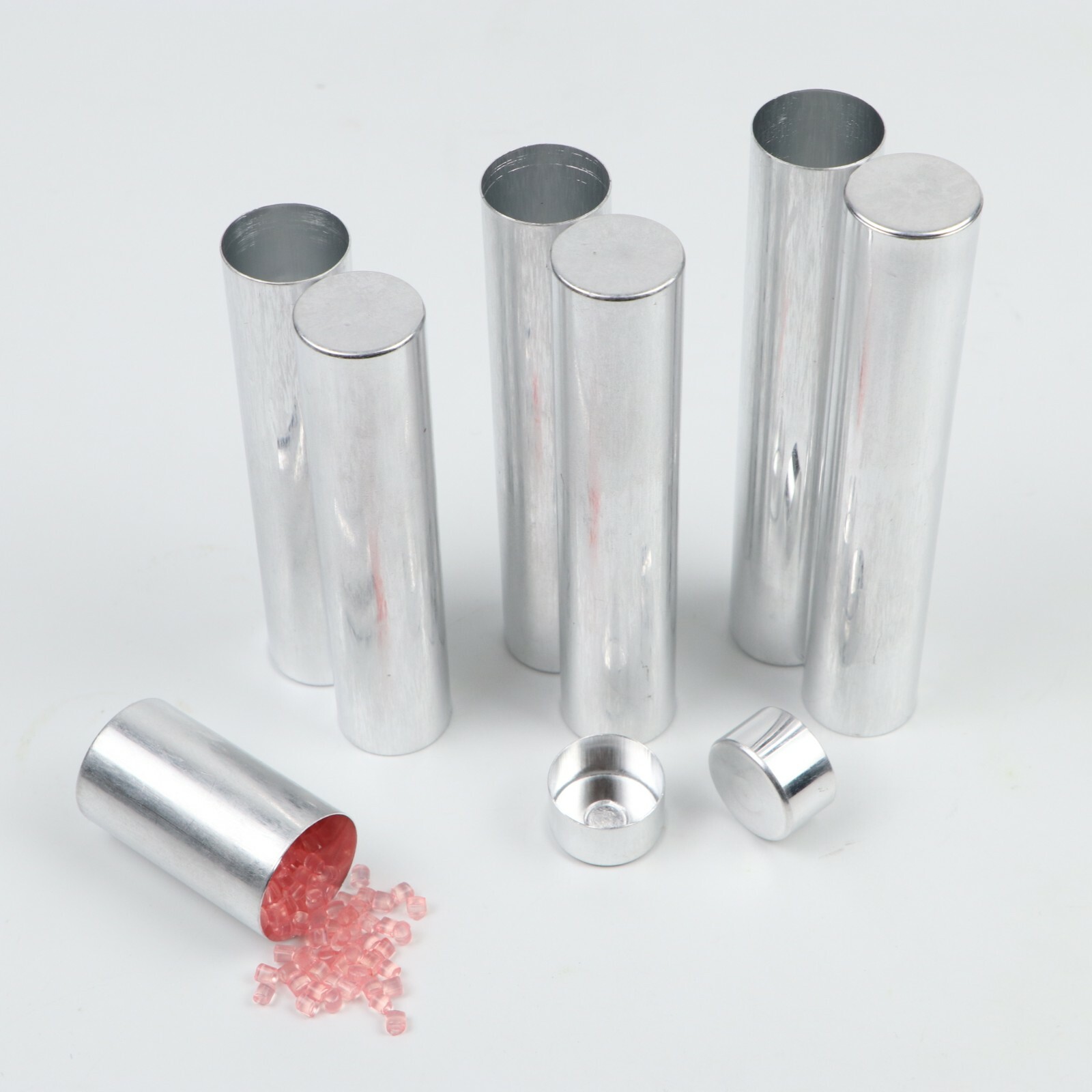 150Pcs 25.5mm Dental Empty Aluminum Tubes Cartridges for Making Flexible Denture