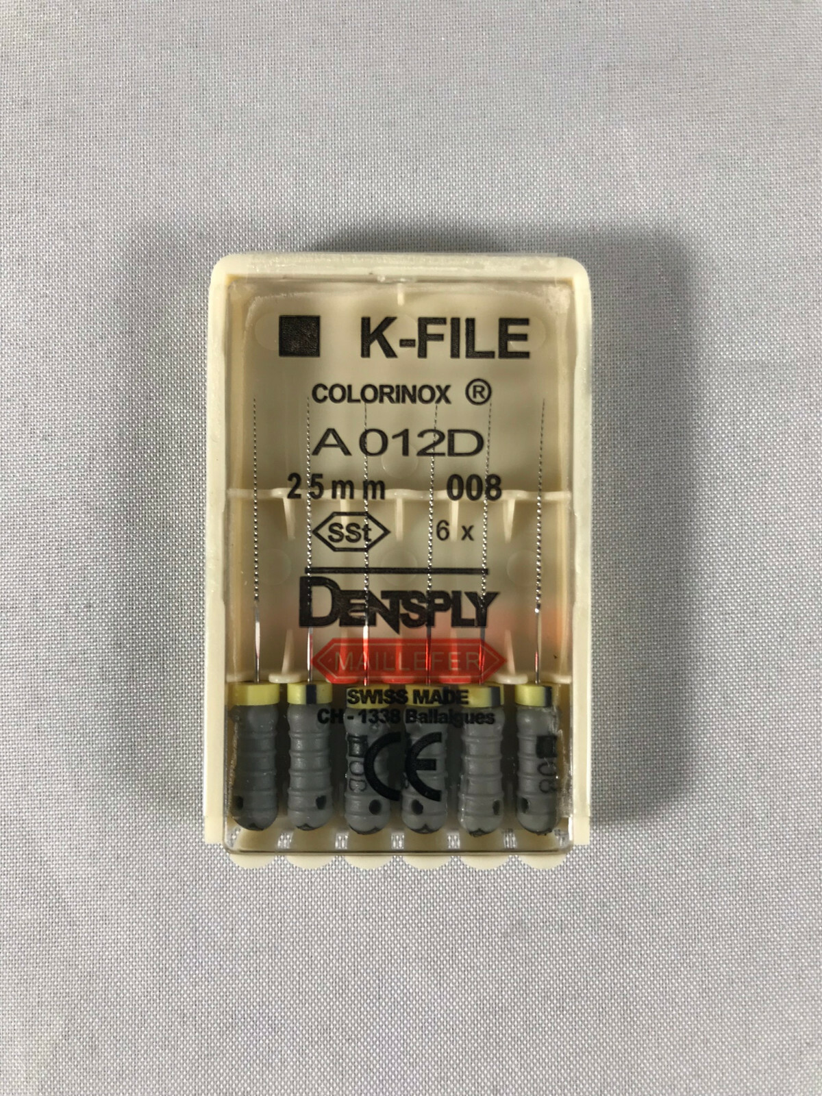 Dentsply Maillefer K-file Endodontic stainless steel 25mm All sizes 6files/pk