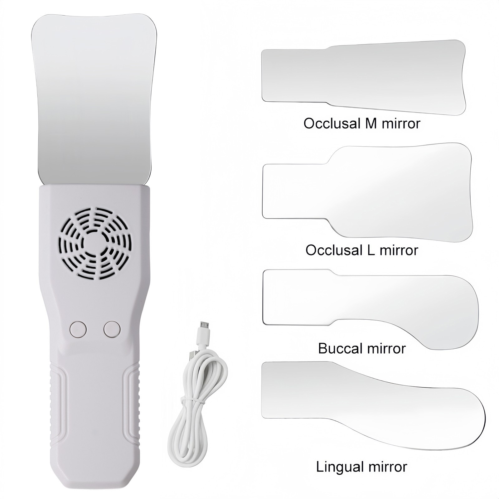 Dental Occlusal Mirror Fog Free Photo 5 LED Lights Intra Oral 4 Mirrors Anti-Fog