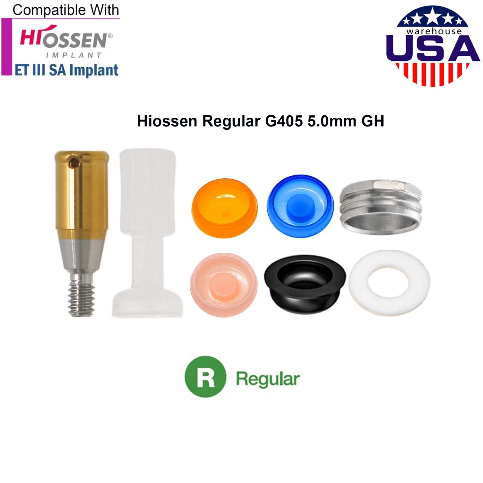 Hiossen ET III Locator System Abutments/Caps/Core Tool Kit for NP/RP Platforms