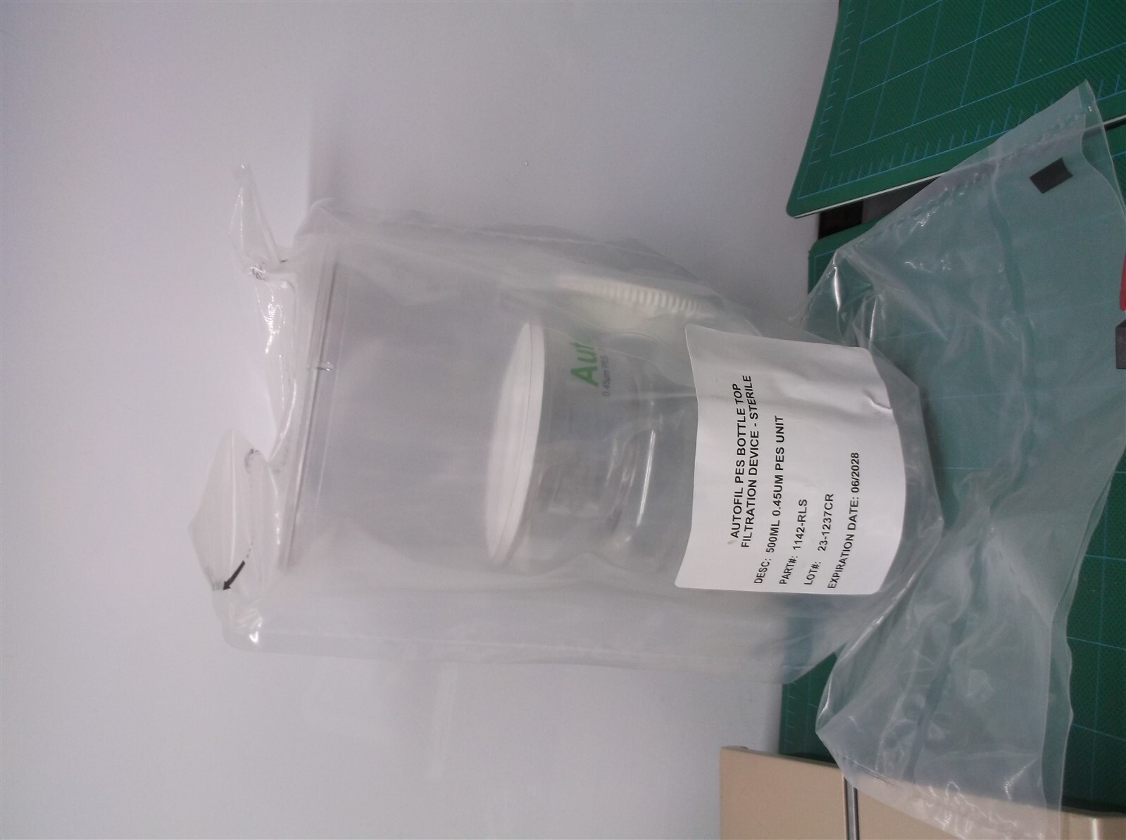 AUTOFIL PES BOTTLE TOP FILTER, FULL ASSEMBLY, 500 ML, 0.45 UM, 1142-RLS Exp 06/2