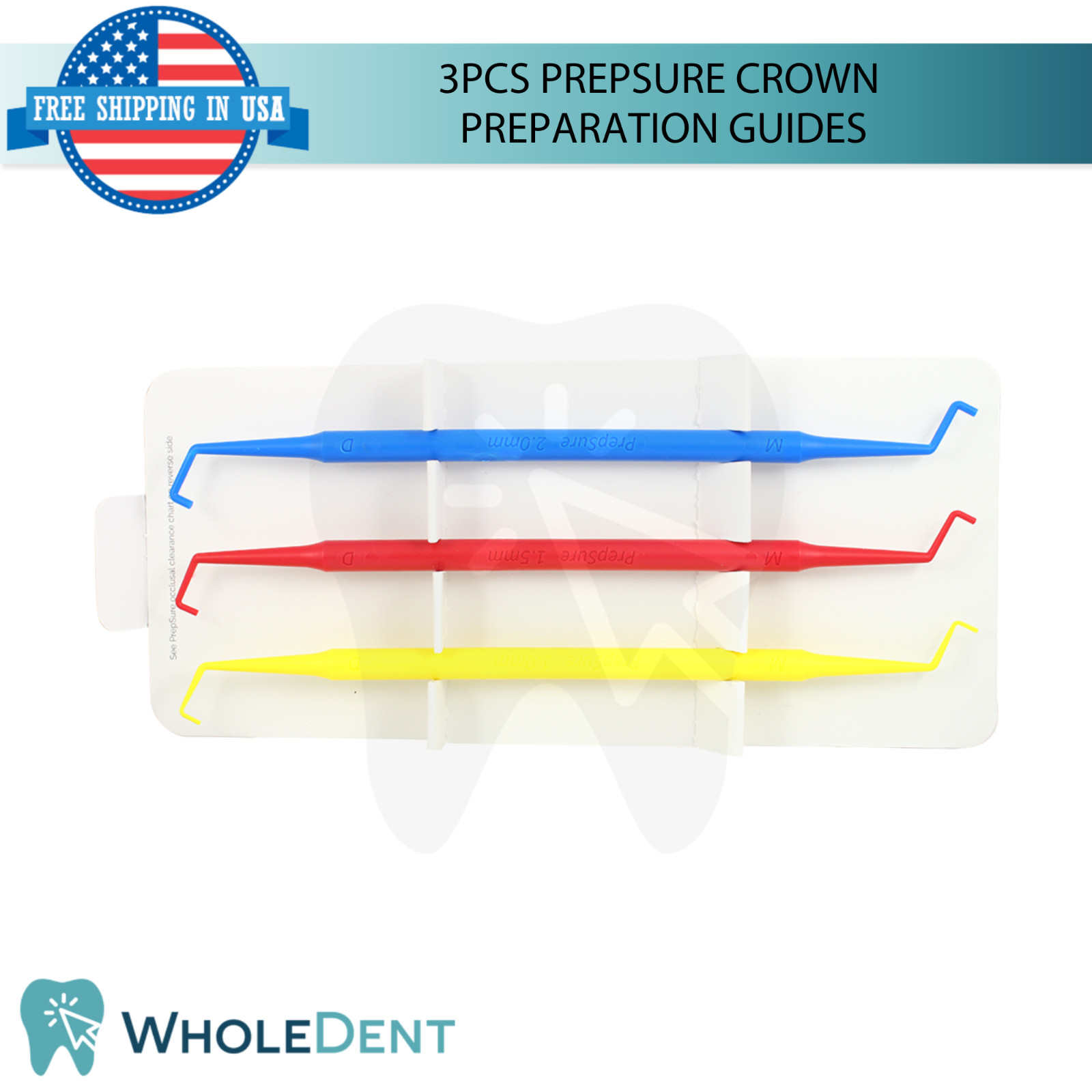 PrepSure Crown Preparation Guides 3pcs Accurate Dental Evaluation Lab Supply