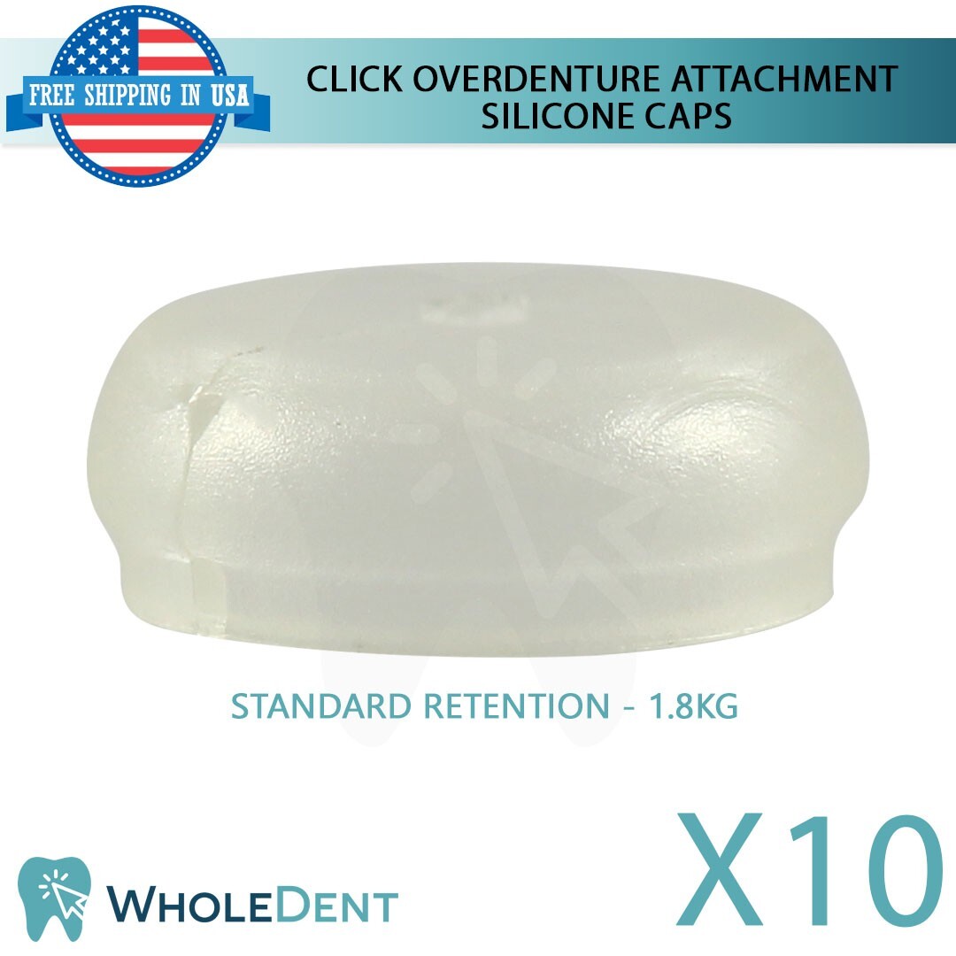 10x Standard Silicone Cap Click Overdenture Attachment Abutment Dental