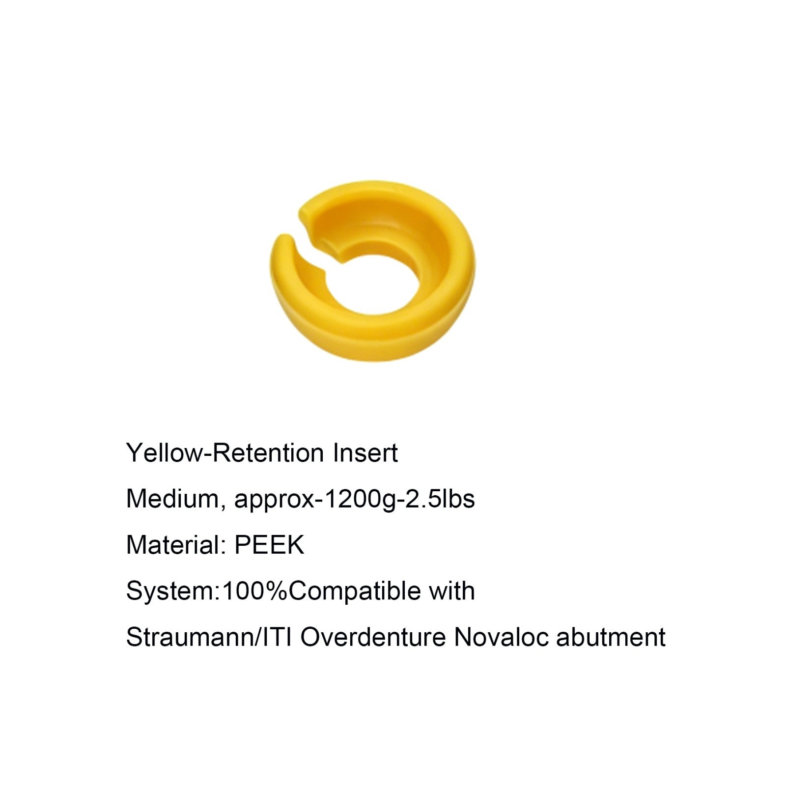 Dental PEEK Cap Retention Insert Caps Fit Novaloc Abutment Matrix Ti Housing Cap