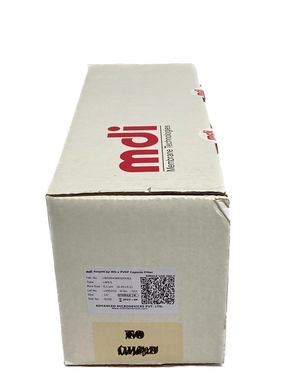 MDI LWS-S AseptiCap WS-y PVDF Capsule Filter 10” 0.1um LWSX5436EQXX301