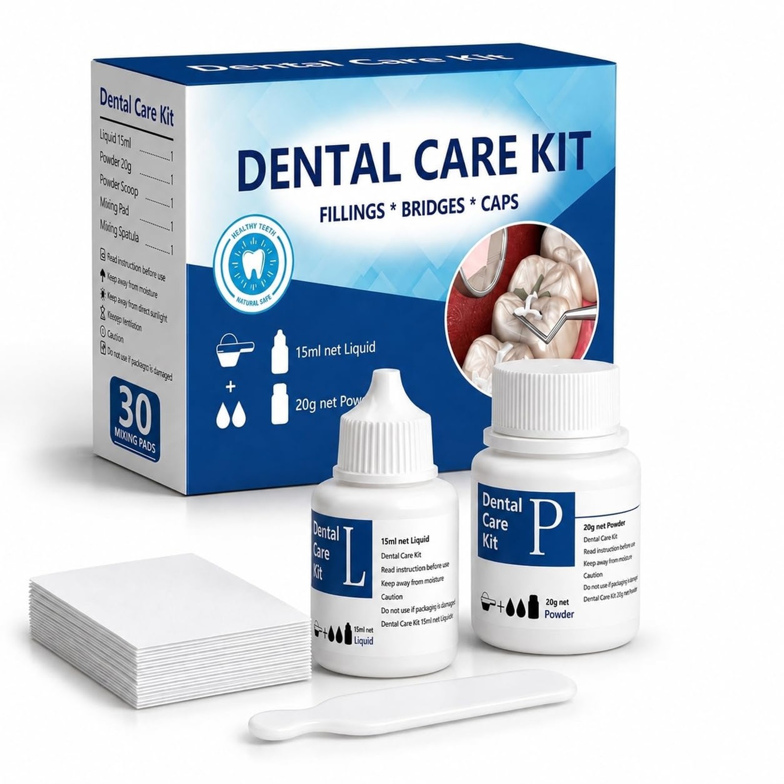 Tooth Repair Kit, Dental Cement, Zinc Oxide Eugenol, Temporary Filling, Missing