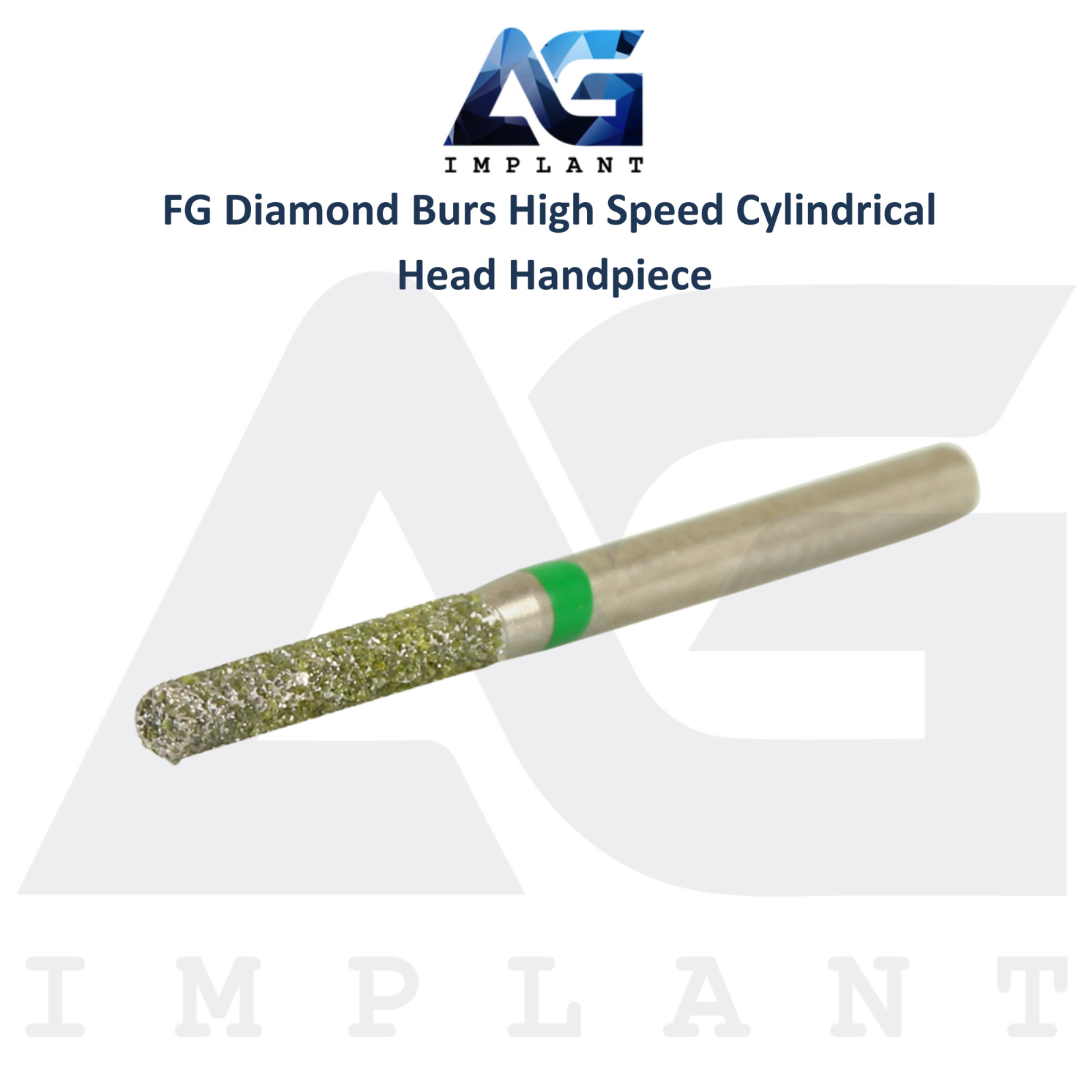 Dental FG Diamond 10 Burs High Speed Cylindrical Head Handpiece Stainless Steel