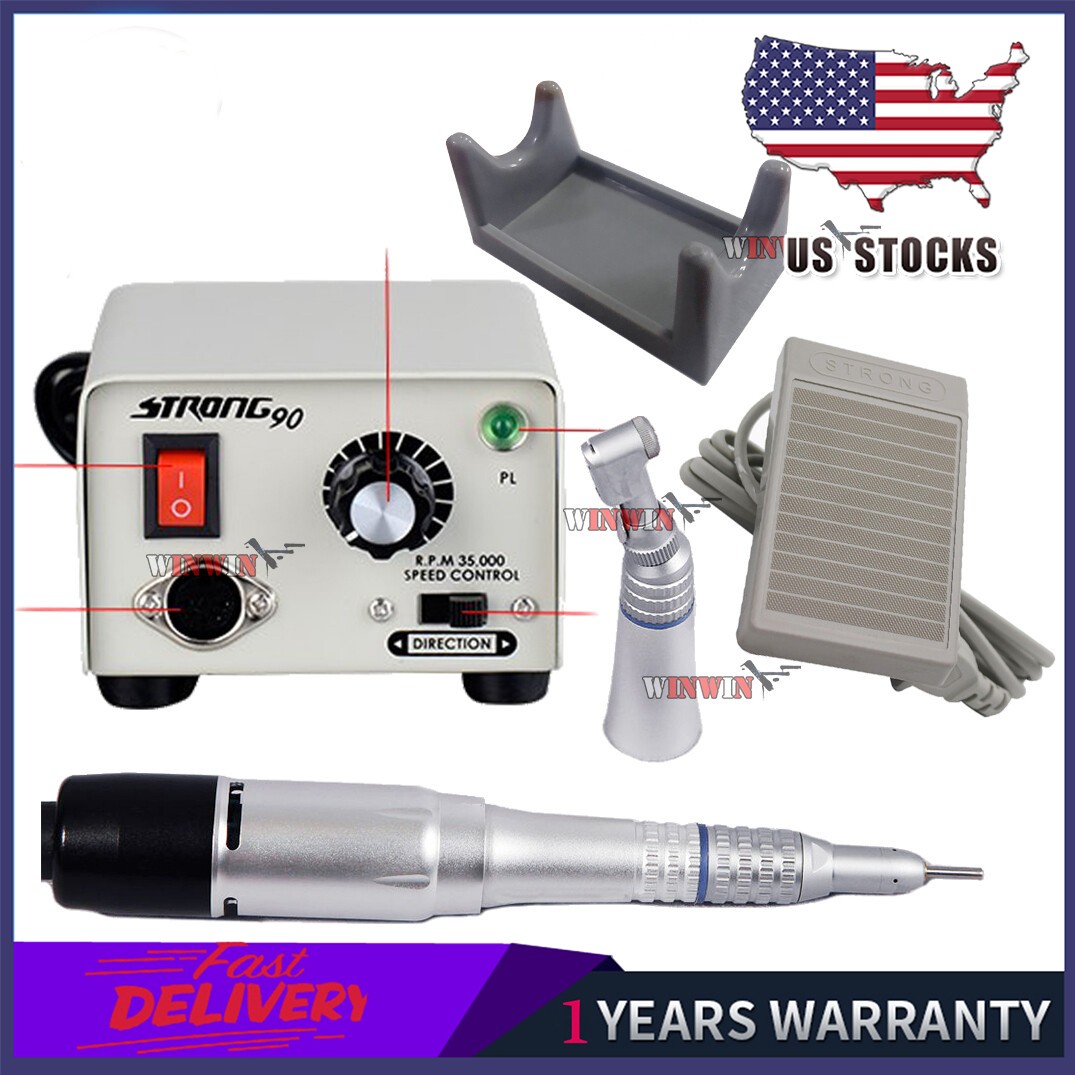 Electric Motor Straight Contra Angle Slow Speed Handpiece+Strong 90 Micromotor