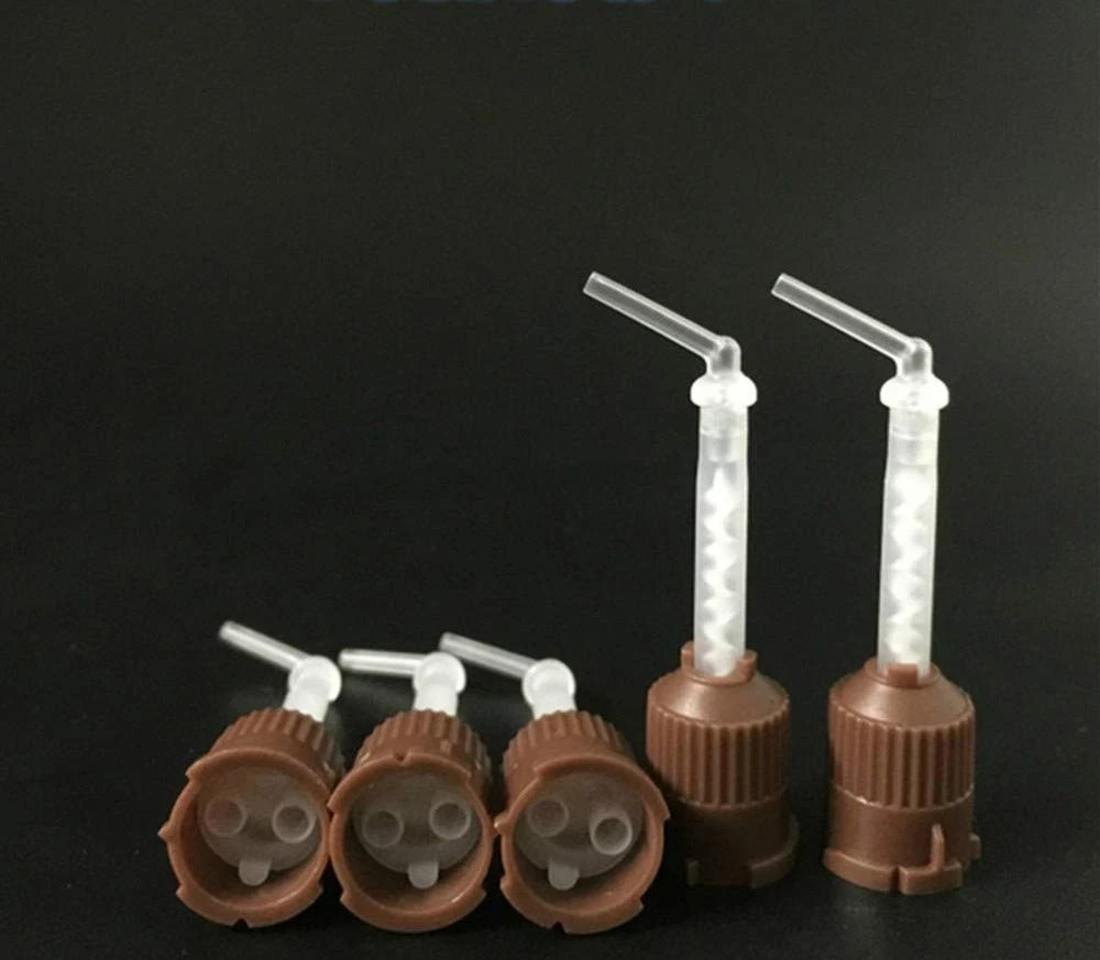 Dental BROWN MIXING TIPS with Intra Oral Tips for Core Bulid up Material 50 Pcs,