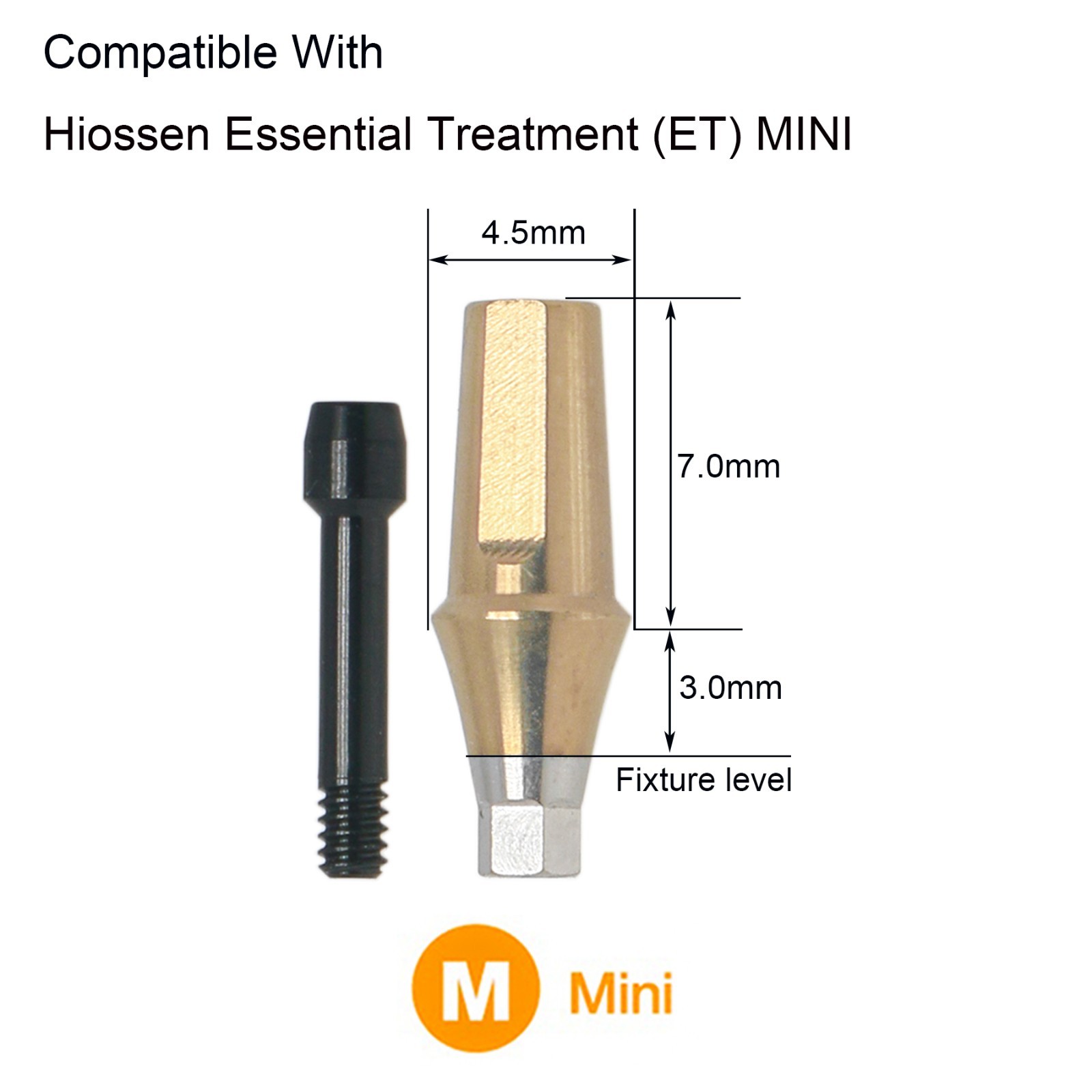 US Implant Mini Straight Transfer Abutment Screw Ø4.5mm for Hiossen Osstem