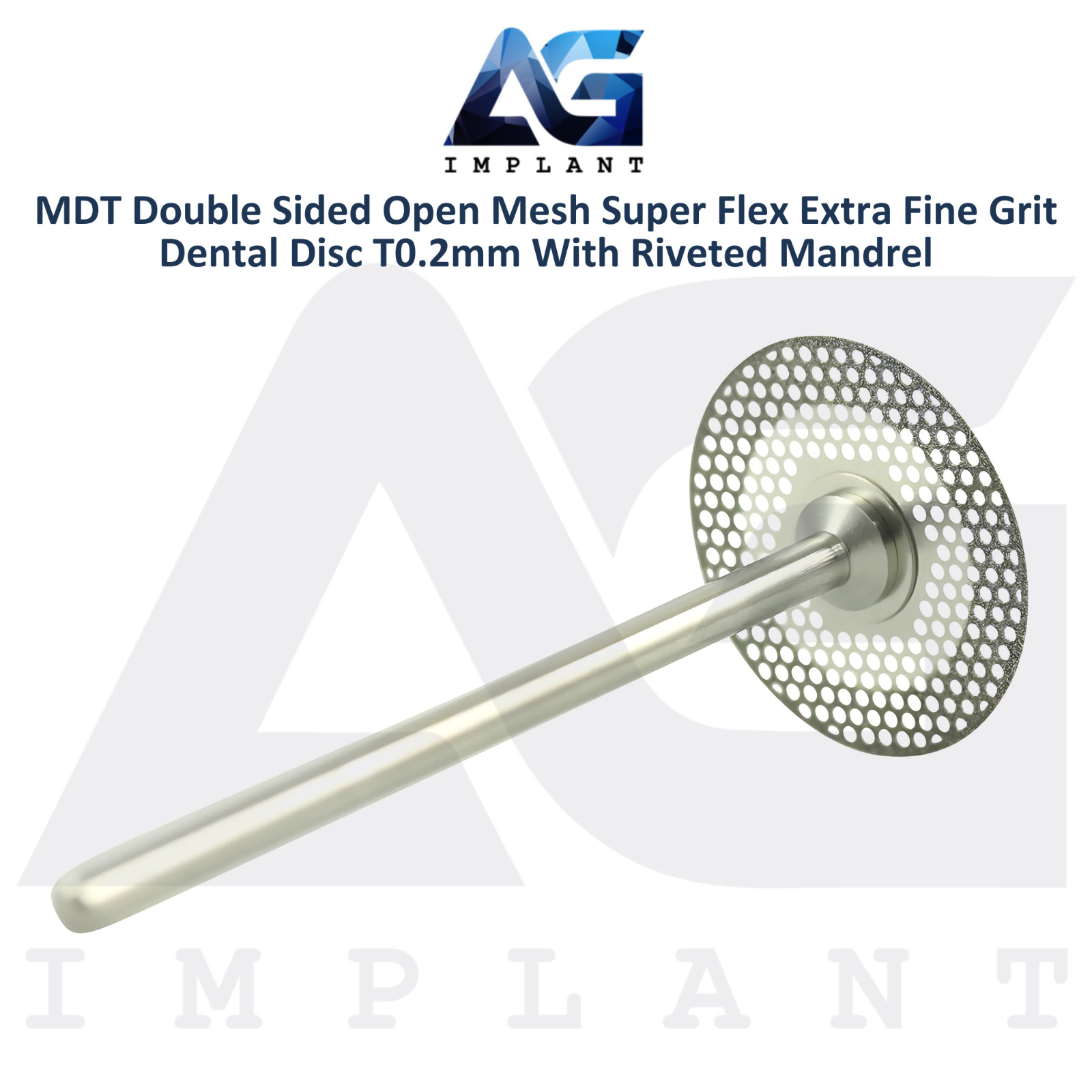 MDT Double Sided Open Mesh Dental Diamond Coated Disc Extra Fine T0.2mm Riveted