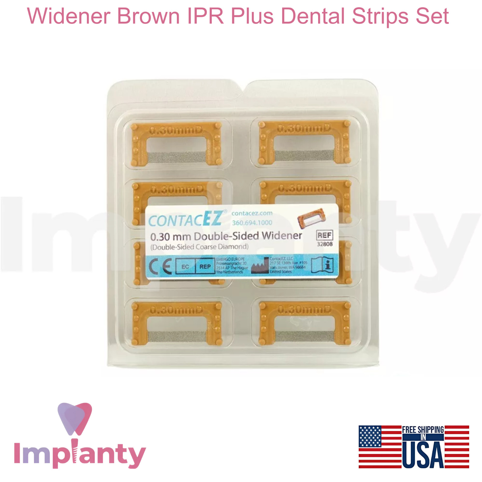 Widener Brown IPR Plus Dental Strips Set Coarse Stainless Steel Diamond Coating