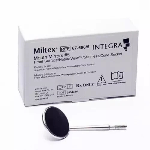 Miltex Cone Socket Magnifying Autoclavable Metal mouth Mirror Size#5 (12/Box)