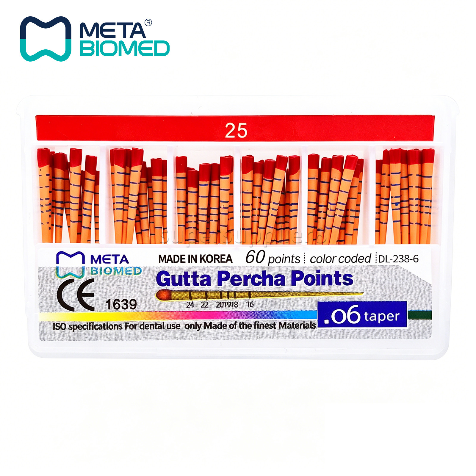 Dental Endodontic Gutta Percha Points Taper .02 .04 or .06, 120 or 60/pk,#15-40