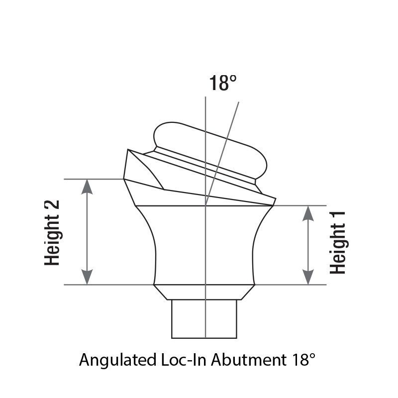 5x Prosthetic KIt Angulated 18° Loc In Attachment Int Hex 2.42 Abutment 4 Caps