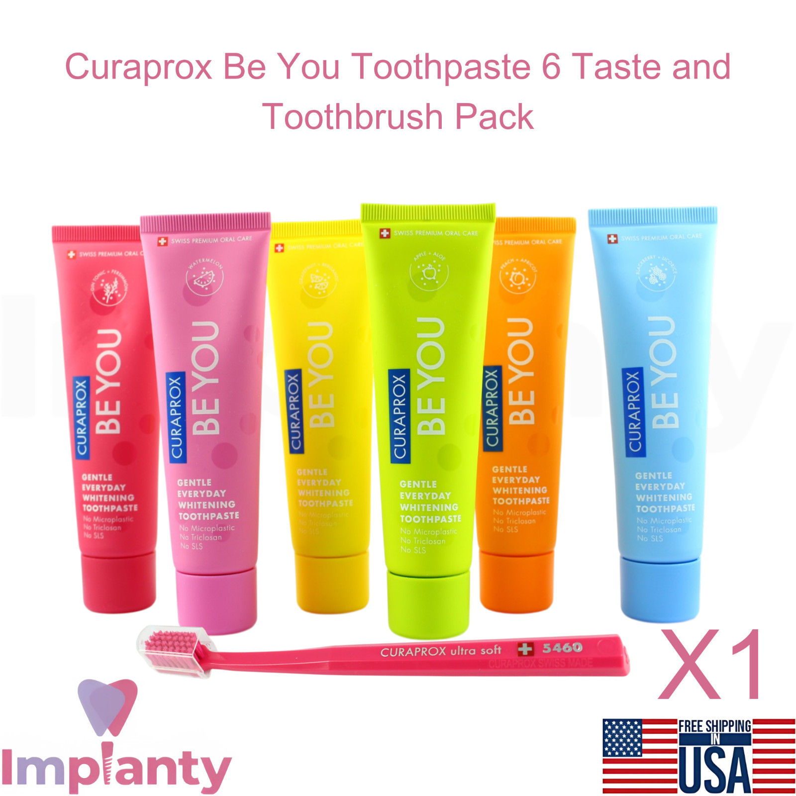Curaprox Dental Whitening Toothpaste with Toothbrush Set Pack Multiple Flavors