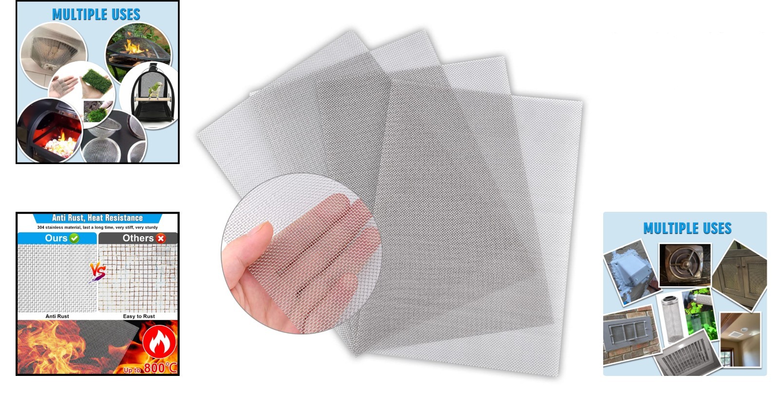 Professional Grade 11.8″x8.2″ Stainless Steel Mesh – Rodent & Weather Safe