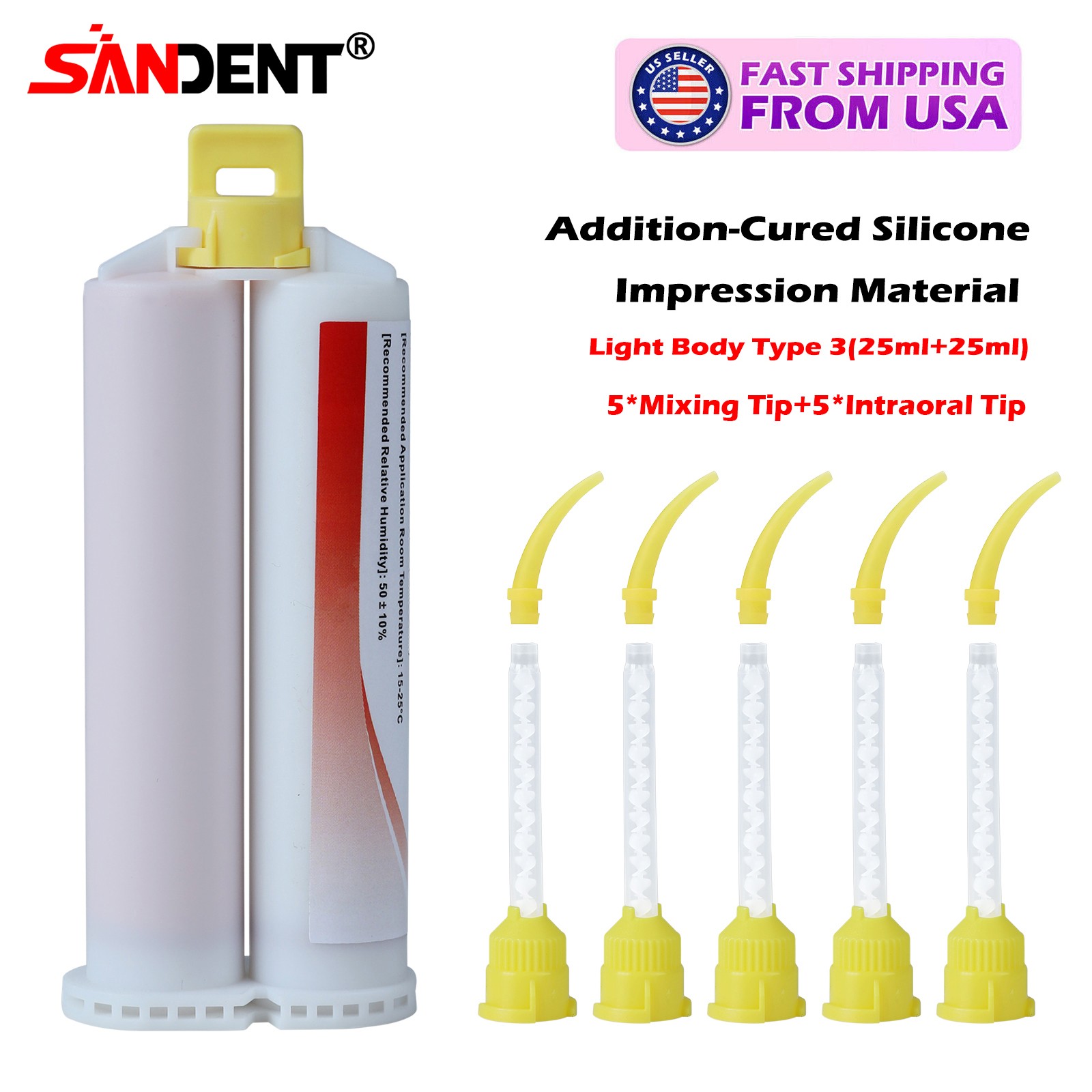 24Pcs Dental Light Body Fast Rapid Set Dental Impression Material 50mL VPS PVS