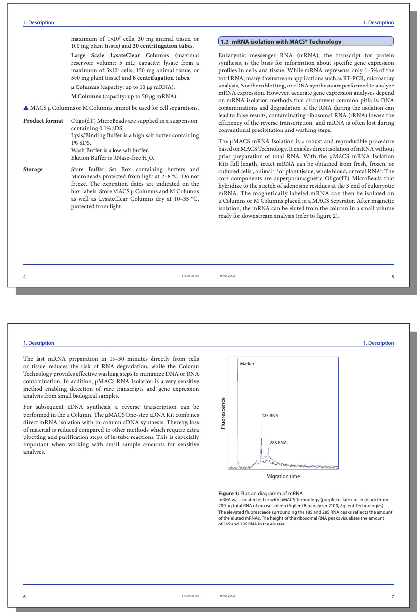 Miltenyi Biotec μMACS mRNA Isolation μColumns (18) + LysateClear Columns (8)