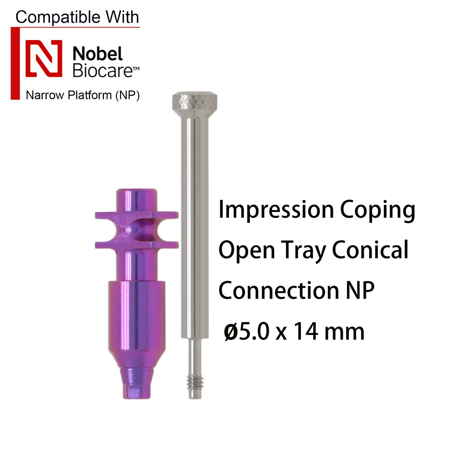 Dental Healing Abutments/Transfer Coping Open/Closed NP/RP Tray For Nobel Active