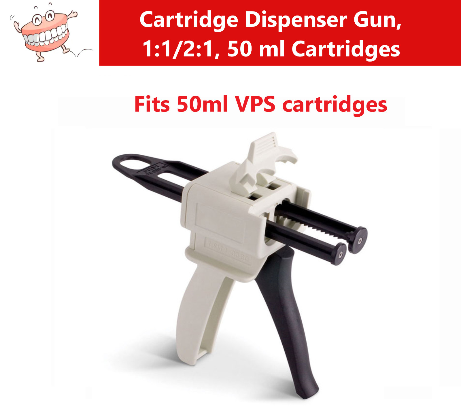 Dental VPS Gun Dispenser VPS Impression Material For 1:1 &2:1 ratio cartridge