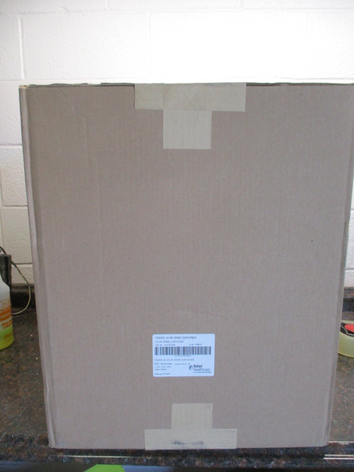 BOX OF 40 FISHER 14-375-248 24 HOUR URINE CONTAINER 3000ml FREE SHIPPING