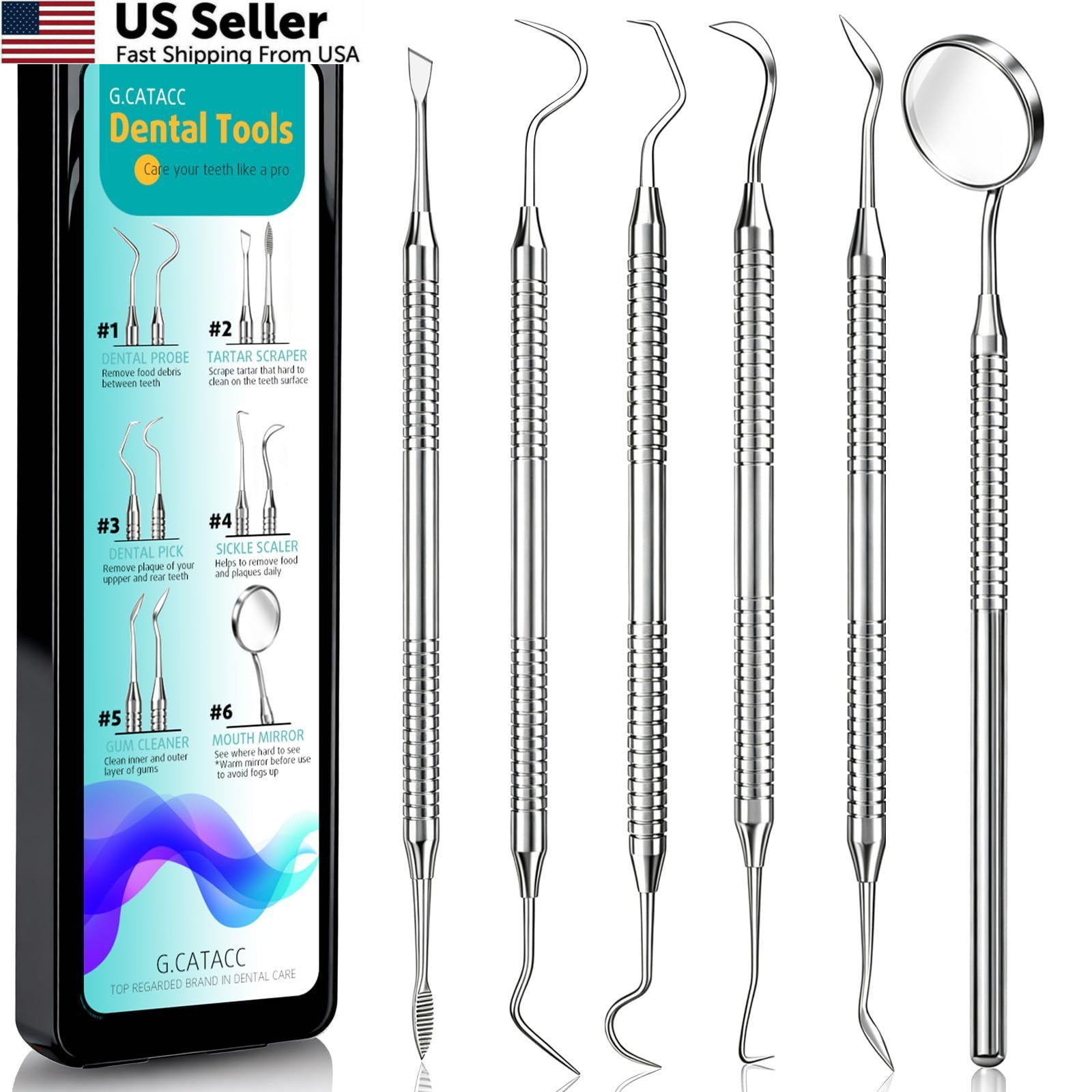 CATACC PRO Dental Tools, 1 Count (Pack of 6), Tools With Case – Black
