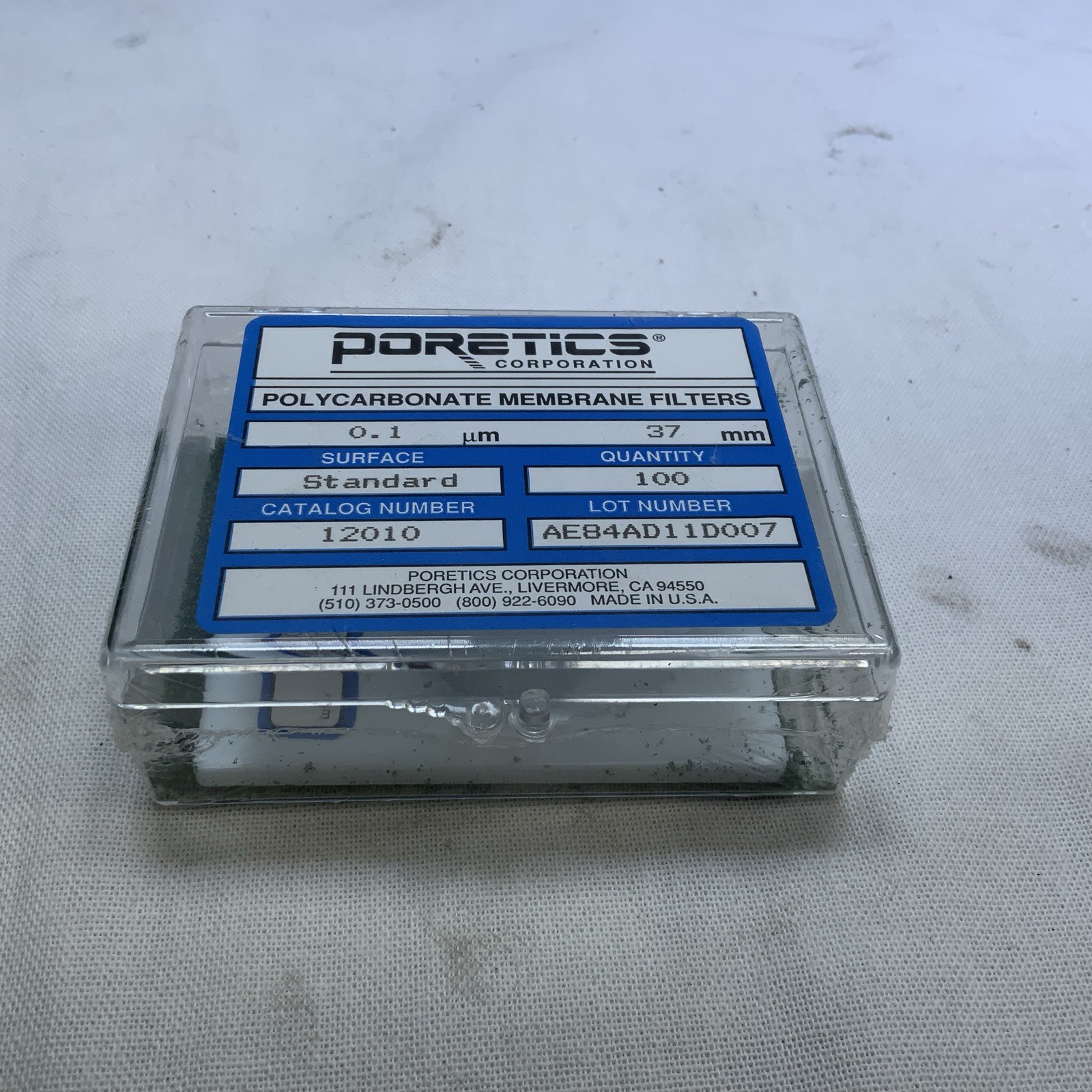 Pack of (100) Poretics Polycarbonate Membrane Filters 0.1um 37 MM 12010