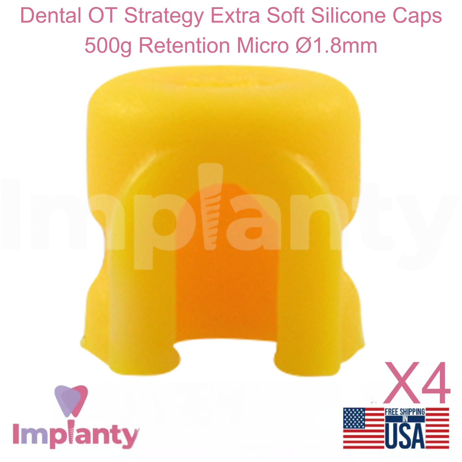 4x Dental OT Strategy Extra Soft Silicone Caps 500g Retention Micro Ø1.8mm