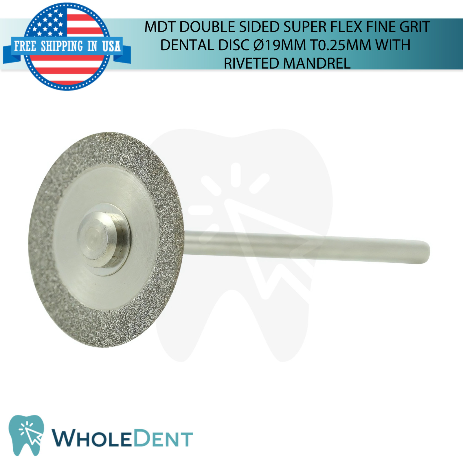 Fine Grit Double Sided Diamond Super Flex Dental Lab Disc Ø19mm Thickness 0.25mm